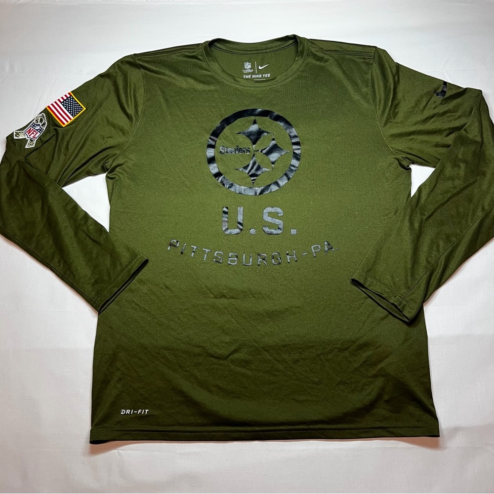 Nike NFL Steelers Salute to Service Long Sleeve Dri-Fit Tee M